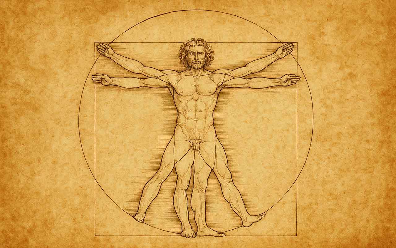 L’Homme de Vitruve – Symbole de l’harmonie humaine selon Léonard de Vinci